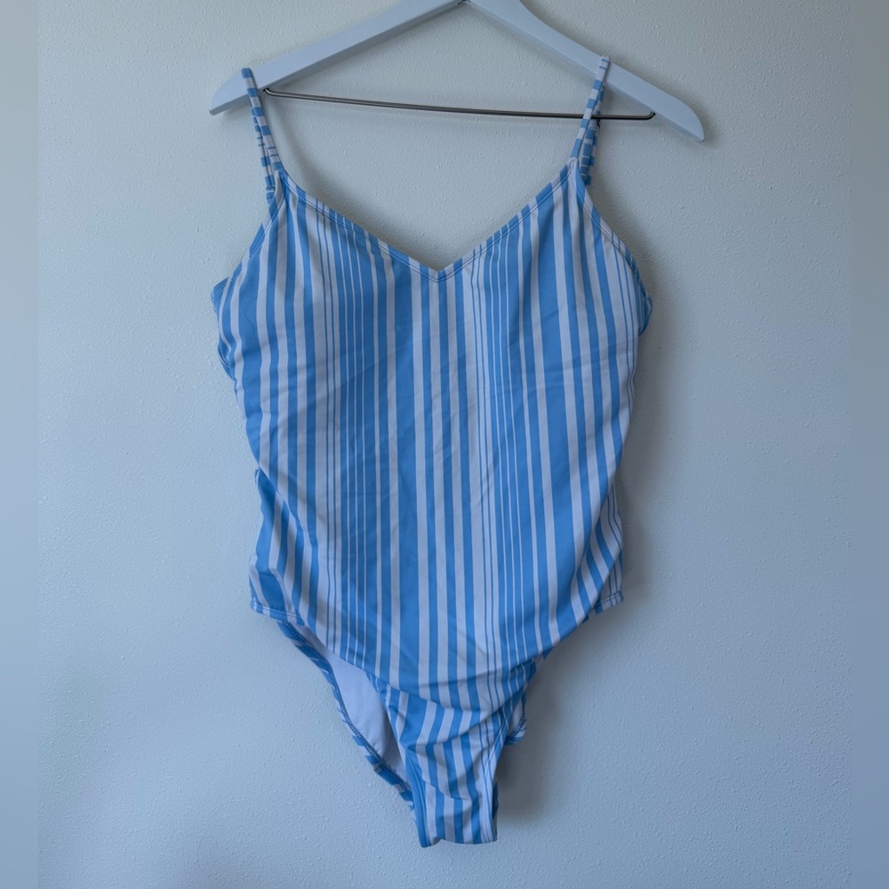 Women’s Blue Striped Swimsuit Size Large